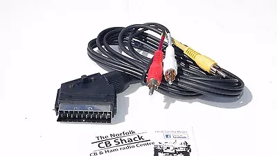 £4.99 • Buy Scart Lead To 3 RCA Phono Audio Video Cable With Switch 1.5M
