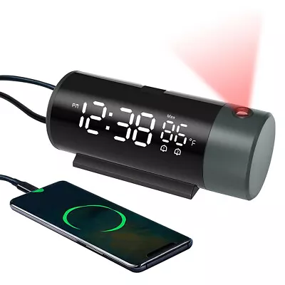 LED Smart Alarm Clock Digital Projection Temperature Time Projector USB Charger • $37.69
