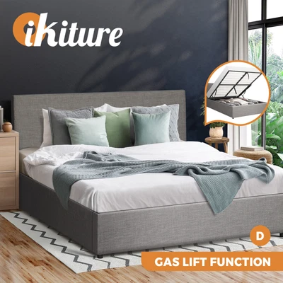 $279.90 • Buy Oikiture Bed Frame Double Size Gas Lift Base With Storage Mattress Platform