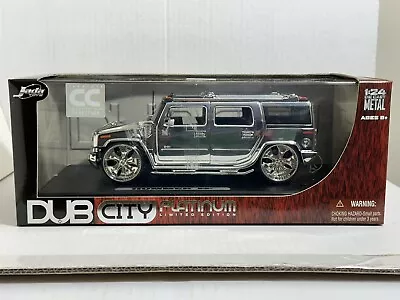 Jada Platinum Edition Hummer H2 1:24 Chrome Limited 5536 / 7500 In Acrylic Box • $35.95