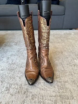 Giuseppe Zanotti Embossed Western Cowboy Boots - Rare Designer High Fashion Cow • $249