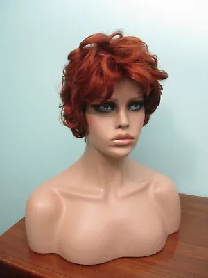 5  Dark Red Wavy Feathered Short SHAG Style WIG By EUROPENS • $59.99
