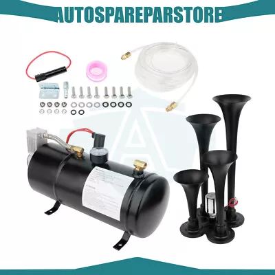 150dB 150PSI 12v 4 Trumpets Air Horn Train Air Horn Kit For Car Truck 3L • $96.99