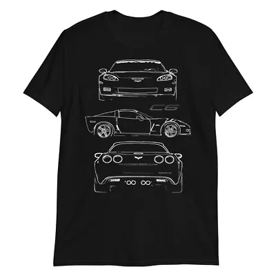 2007 Corvette C6 Z06 Owner Gift Custom Outline Art Short-Sleeve Unisex T-Shirt • $27