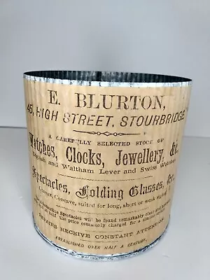 4 1/2 Inch Galvanized Metal Plant Pot Canister Vintage Advertising • $11.99