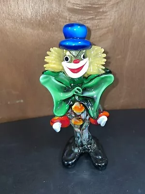 Vintage Murano Glass Clown Figurine 9” Hand Blown Glass Clown • $35