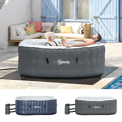 4-6 Person Outdoor Hot Tub Inflatable Spa With Pump Cover Surrounding Jets • £426.99