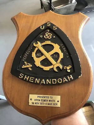 USS Shenandoah Perfectum Servitia AD 26 Heavy Bronze Brass Plaque 3.96 LBS • $99.99