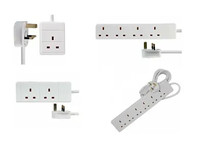 £0.99 • Buy Extension Lead Cable Plug Socket Electric Mains Power 1 2 4 6 Gang Way