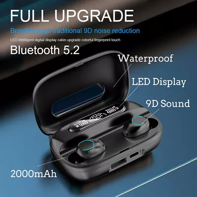 $16.95 • Buy Wireless Bluetooth Earphones Sweatproof Headphones Sport Gym Earbuds With Mic