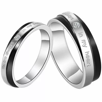   You Are Always In My Heart  Couples Stainless Steel Promise Ring Wedding Band • $8.99