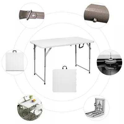 4 FT Portable Folding Table Plastic Indoor Outdoor Picnic Party Camp BBQ White • $57.88