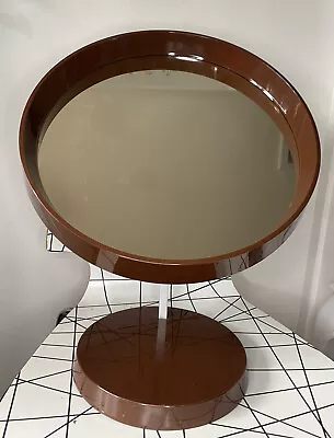 Vintage Danish Mid Century Termotex Adjustable Brown Plastic Table Top Mirror • £48.99