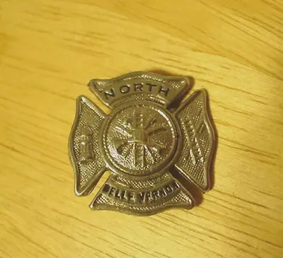 Vintage Fireman's Hat Badge North Belle Vernon PA Obsolete Maltese Cross Metal • $40