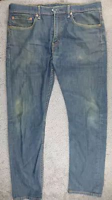 Levis 508 Jeans Mens 34x30 Blue Tapered Fit Medium Wash Denim Distressed • $18