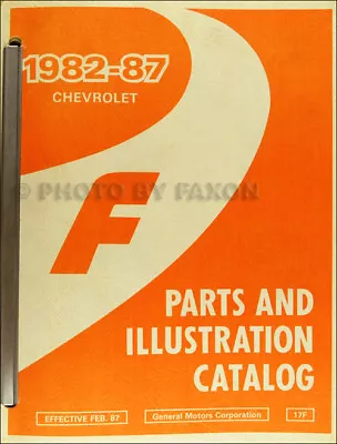 1985-1986-1987 Chevy Camaro Master Parts Book Illustrated Part Number Catalog • $86.95