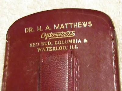 Vintage Dr HA Matthews Optometrist Eye Case Red Bud Columbia Waterloo ILL 1950s • $19.99
