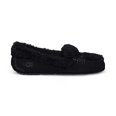 Ugg Ansley Ugg Braid Black Suede Slip On Moccasins Women's Slippers Size Us 10 • $99.99