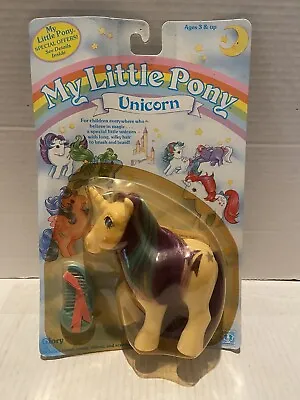 My Little Pony G1 Unicorn GLORY Hasbro 1984 MOC Yellowed Bubble Cracked • $329.95