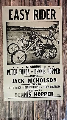 VINTAGE  EASY RIDER  PRINTED MOVIE POSTER 1960's - PETER FONDA JACK NICHOLSON • $30