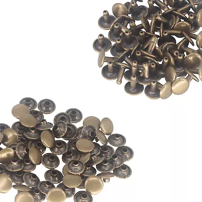 £4.79 • Buy 100pcs Double Cap Tubular Rivets Metal For DIY Leather Crafts Handbags Repair 