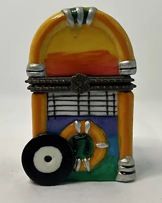 Vintage Hinged Trinket Box Jukebox With Record Trinket • $19.95