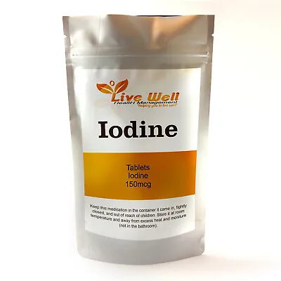 Iodine 120 Tablets 150mcg High Strength Tablets Healthy Thyroid Solution Mineral • £6.50