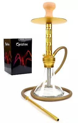 1-Hose 22  Luxury Modern Aluminum Design Hookah Set W/Silicone Hose & Box Yellow • $69.95