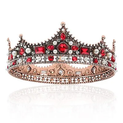 King Crown King Crowns For Men Crystal Vintage Baroque Crown Prom King Crown ... • $27.79