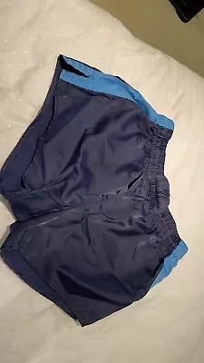 Vintage Blue Shiny Workout Shorts Sports Size M. Unlined Cool  Scally Gay Int • £9.99