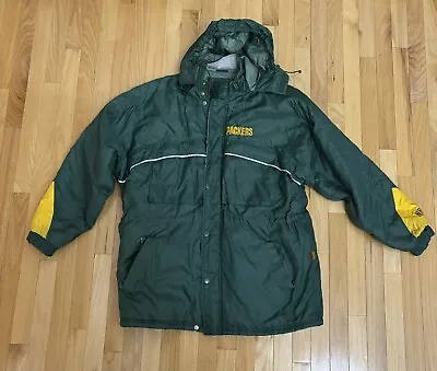 Vintage NFL Green Bay Packers Heavy Jacket Coat Parka Men’s Size L • $30