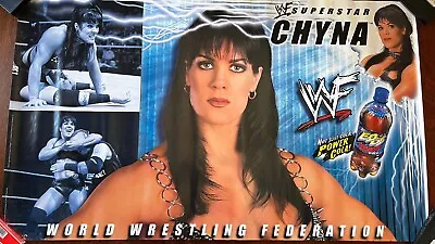 VINTAGE 2000 Chyna RC EDGE COLA PROMO POSTER WWF WRESTLING RARE 37”x22” • $19.97