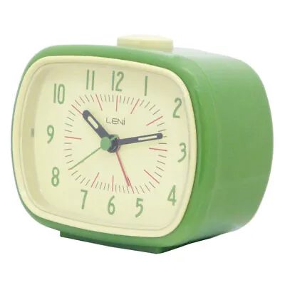 $28 • Buy Leni 11cm Retro Analogue Bedside Table Alarm Clock Desk/Desktop Home Decor Green