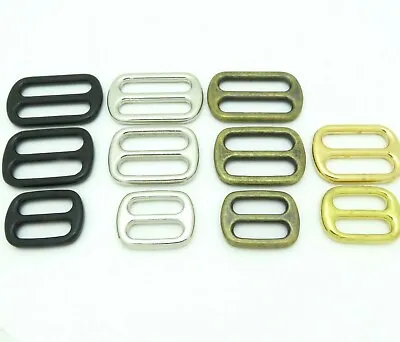 Metal Tri Glide Slide Buckles.3 Bar Adjusters.Hardware For Dog Collarsstraps. • £3.40