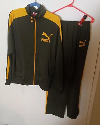 Puma Green And Yellow Track Suite Mens Size Medium • $60