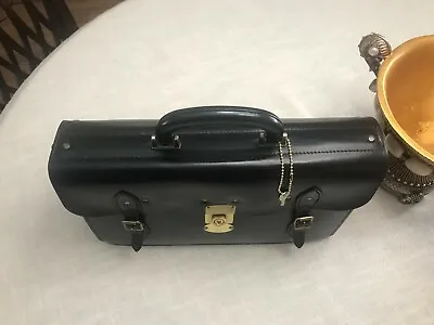 ENGLISH 1950's Double Strap Military Style Leather Briefcase / Doctor Bag - UK • $330