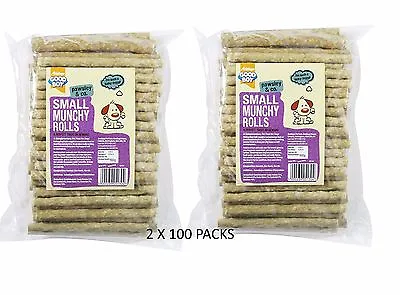 2 X 100 Packs Goodboy Premium Quality Natural Munchy Rolls Dog Treat Chew 05130 • £13.98