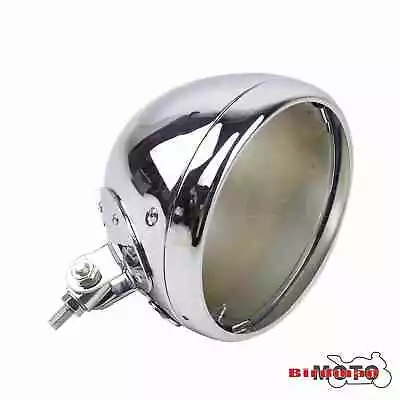 7 Inch Motorcycle Headlight Chrome Housing Headlamp Light Bulb Bucket For Harley • $45.98