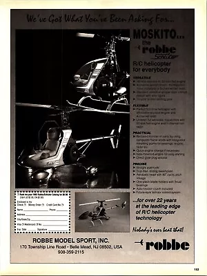 Moskito Robbe RC Helicopter Vintage 1993 Print Ad Wall Art Decor • $17.99