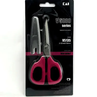 Kai V5135P V5000 Edition Multi-Purpose Scissors With Protective Cap 13.5 Cm Pink • $15.50