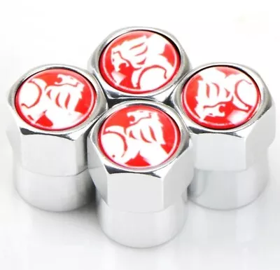 Holden Wheel Valve Stem Caps / Tyre Cap - Set Of 4 - Silver - Commodore Cruze • $8.99