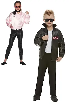 Grease Girls Pink Ladies Jacket 1950s Fancy Dress Costume Kids Childrens T Bird • £14.99