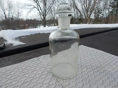 Vintage Apothecary Chemists Pyrex Glass Bottle &Stopper Chemistry LaboratoryTS24 • $14.99