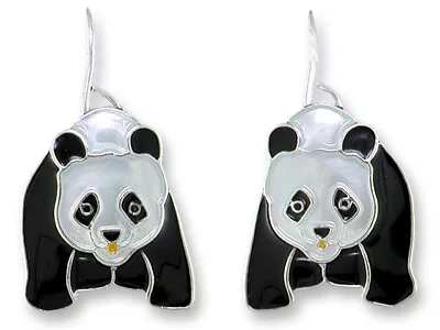 Zarah Zarlite Giant Panda Enamel Pierced Earrings Endangered Species Collection • $24.99