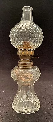 Antique CLEAR GLASS HOBNAIL MINIATURE KEROSENE OIL LAMP-Shabby Chic-Jeanette?-7  • $24.99