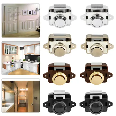 Push Button Catch Lock Cupboard Door Motorhome Cabinet Truck Caravan Latch Knob • £10.99