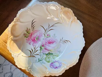  Vintage Leuchtenburg  Pink Rose China Bowl Made In Germany EUC • $16.99