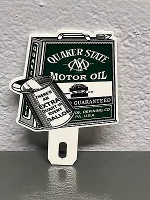 $34.99 • Buy QUAKER STATE Metal Plate Topper Service Gas Oil Garage Motor Sign Pennsylvania