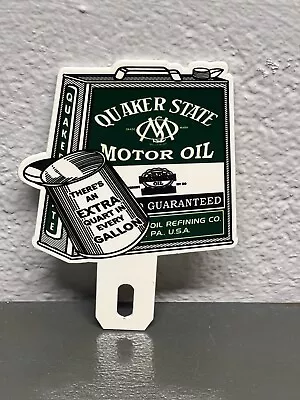 QUAKER STATE Metal Plate Topper Service Gas Oil Garage Motor Sign Pennsylvania • $34.99