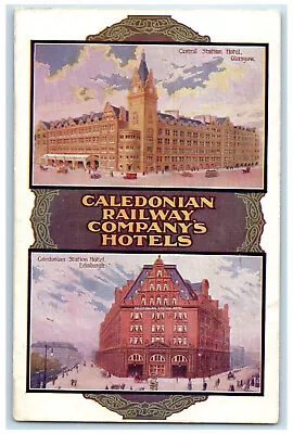 C1910 Caledonian Railway Company's Hotels Scotland Multiview Antique Postcard • £14.23